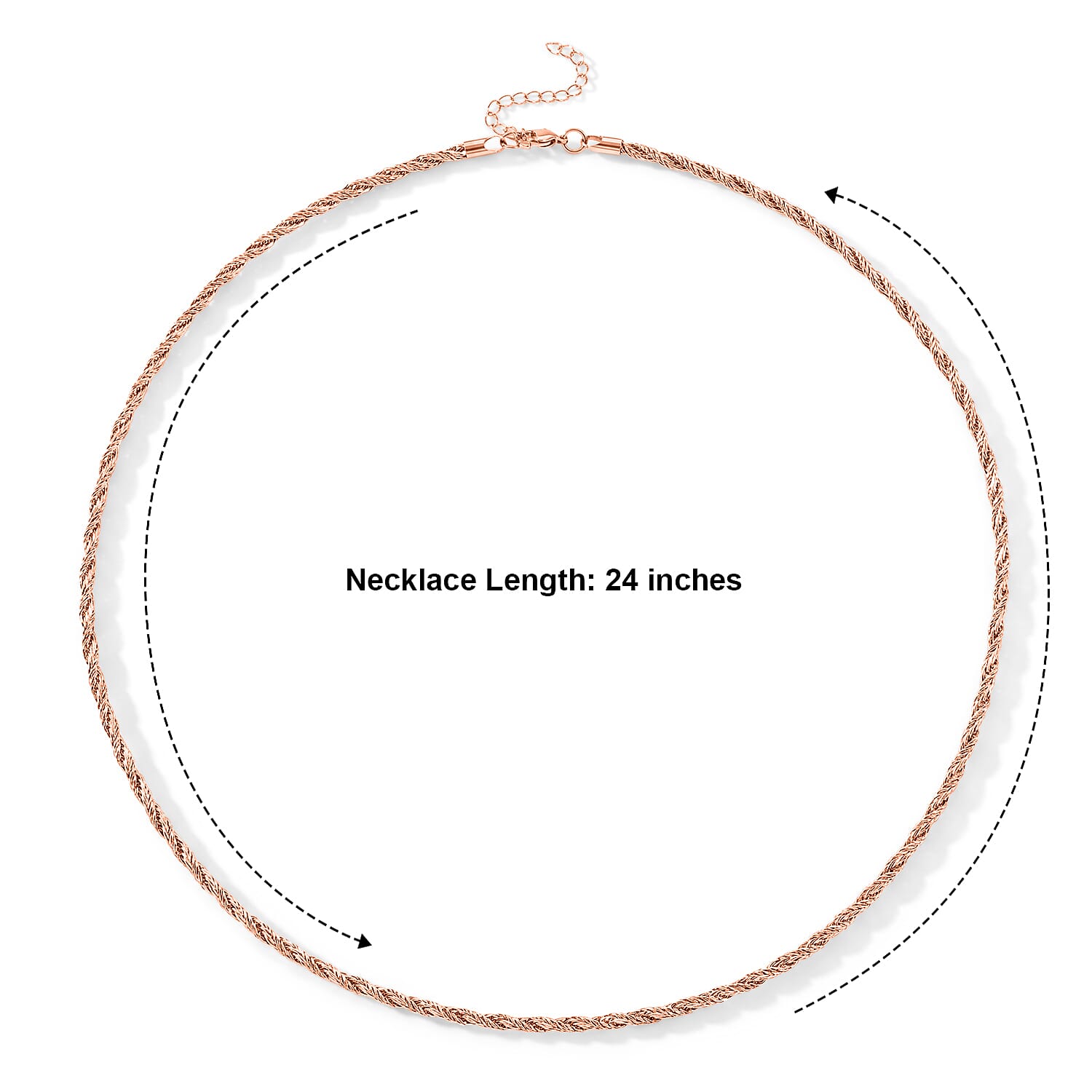 Fancy Chain Necklace (24-26 Inches) in ION Plated RG Stainless Steel