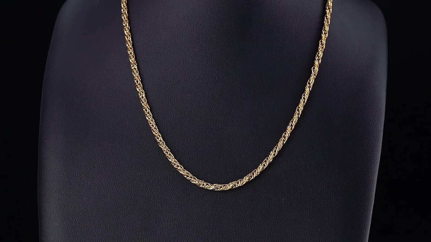 Fancy Chain Necklace (24-26 Inches) in ION Plated YG Stainless Steel