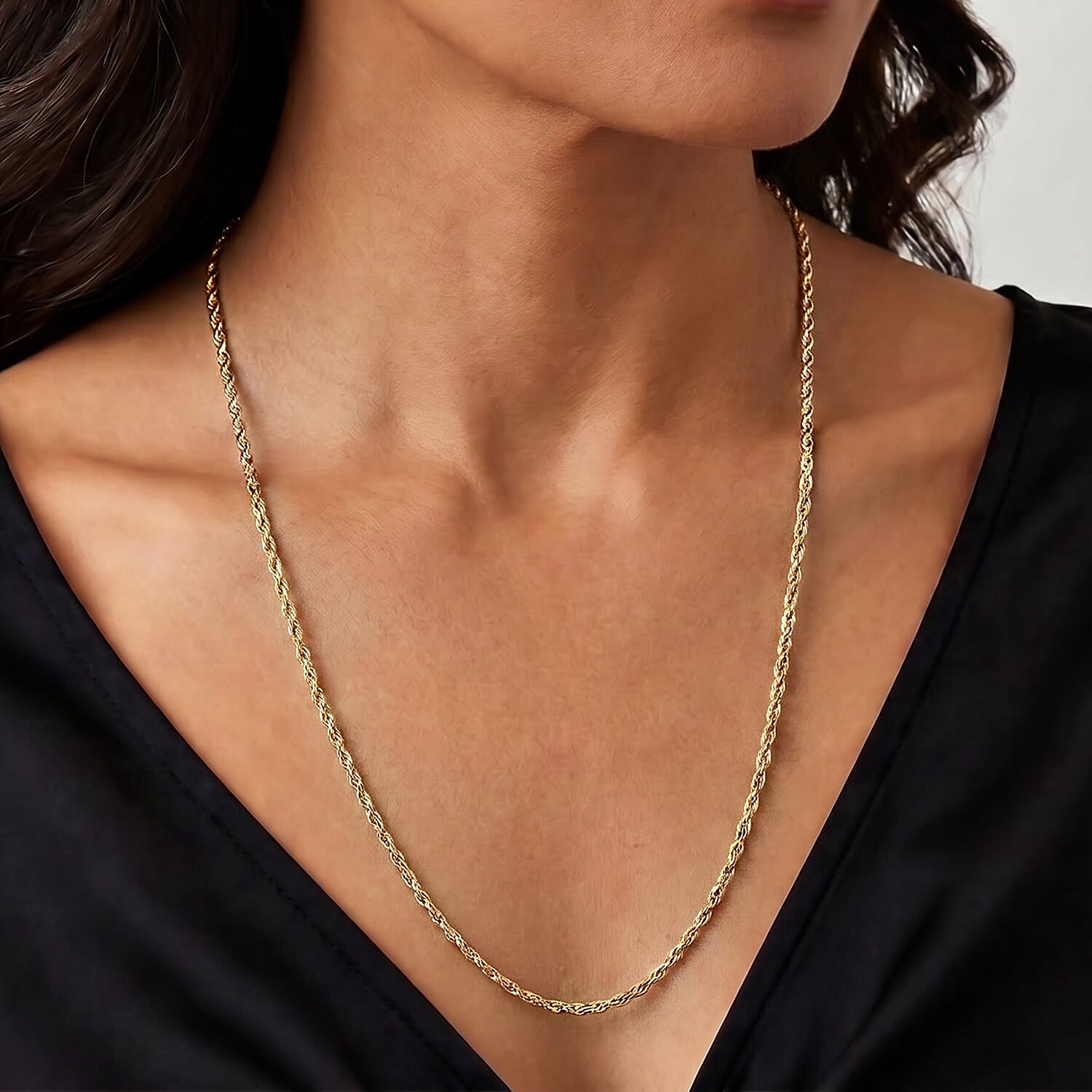 Fancy Chain Necklace (24-26 Inches) in ION Plated YG Stainless Steel