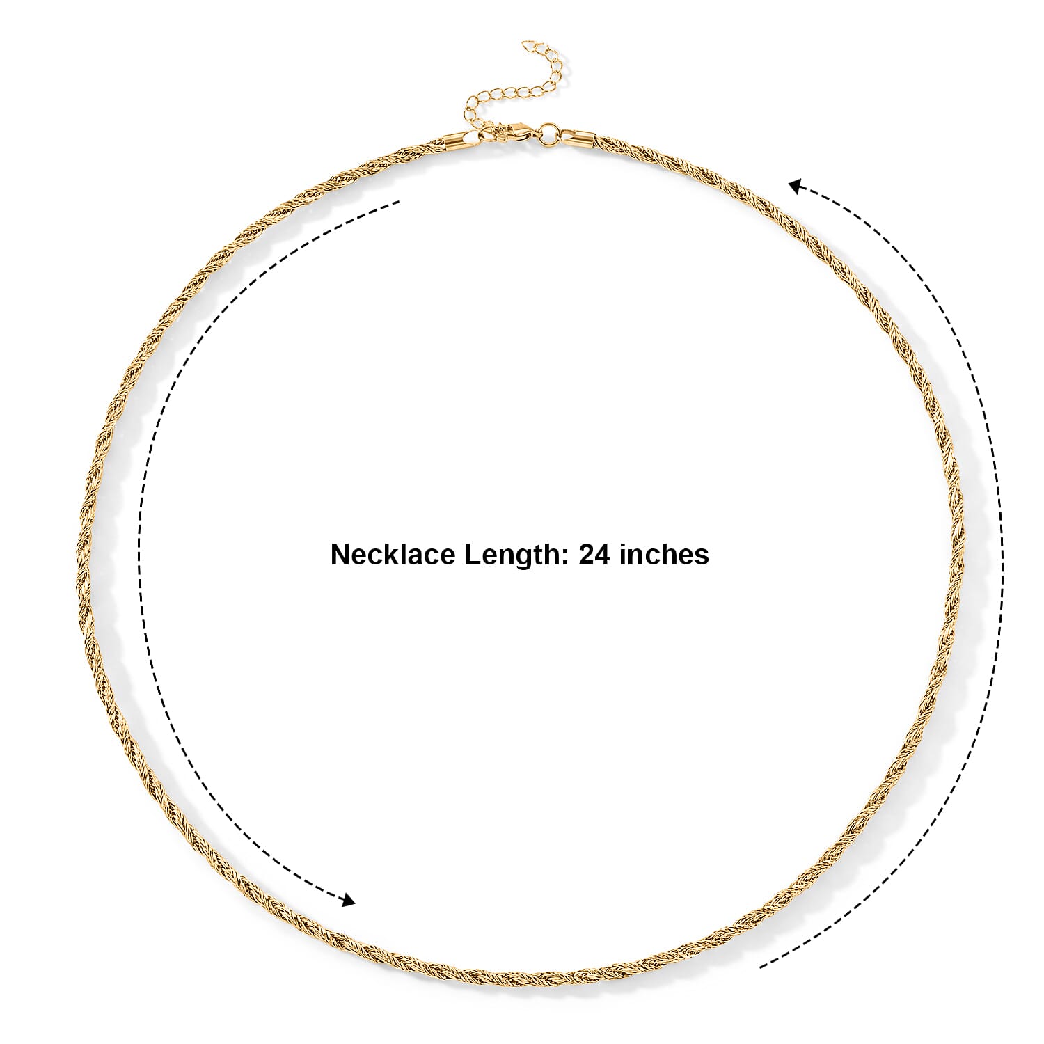 Fancy Chain Necklace (24-26 Inches) in ION Plated YG Stainless Steel