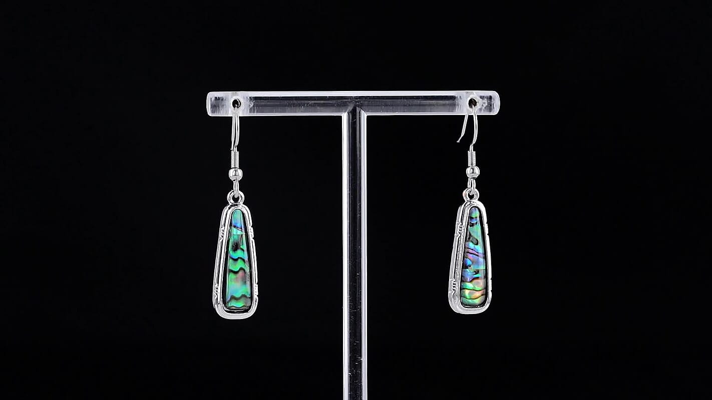 Abalone Shell Tranquil Beauty of The Ocean Earrings in Silvertone