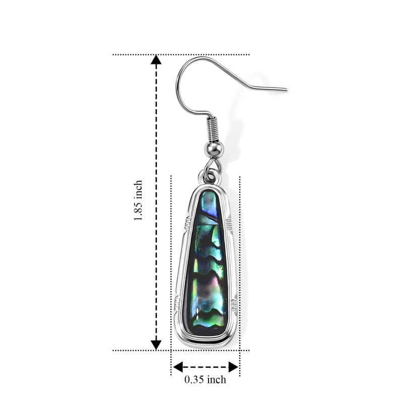 Abalone Shell Tranquil Beauty of The Ocean Earrings in Silvertone