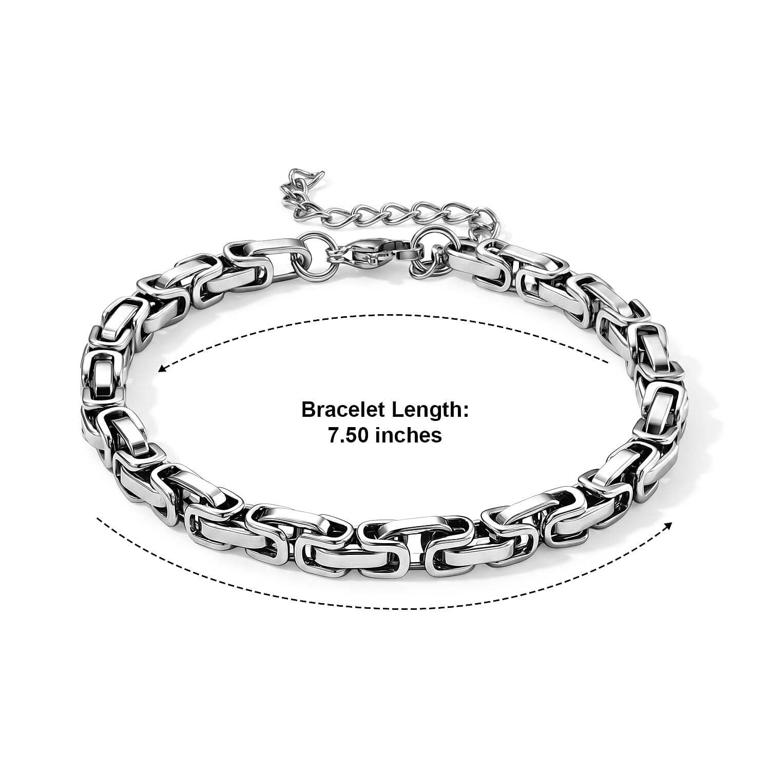 Fancy Chain Bracelet in Stainless Steel (7.5-9.5In)