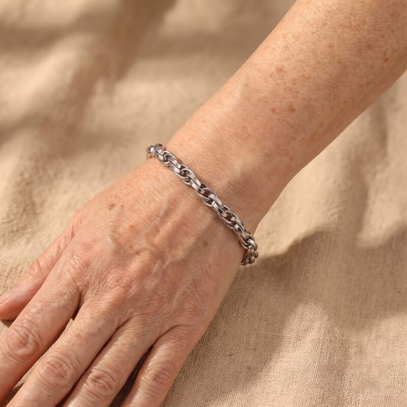 Fancy Chain Bracelet in Stainless Steel (7.25-9.25In)