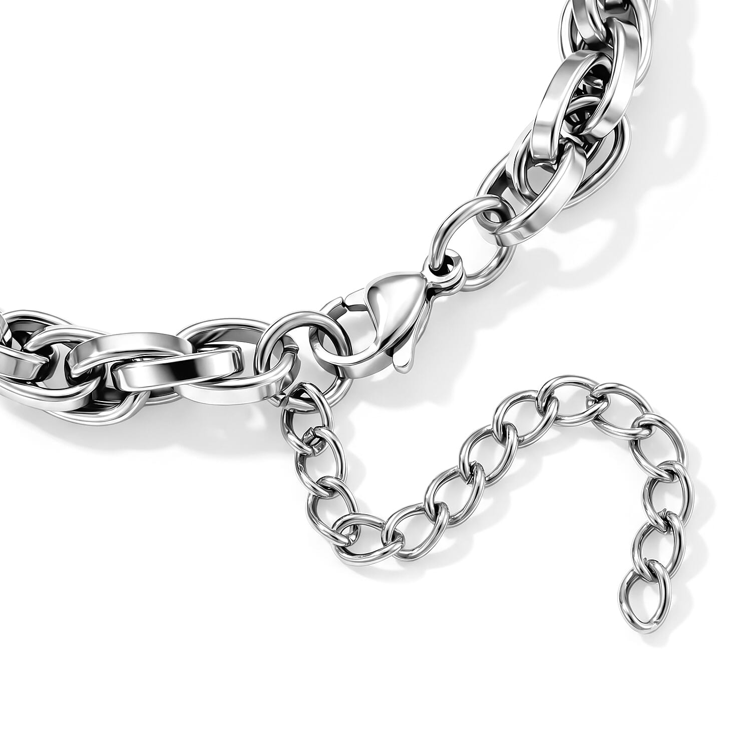Fancy Chain Bracelet in Stainless Steel (7.25-9.25In)