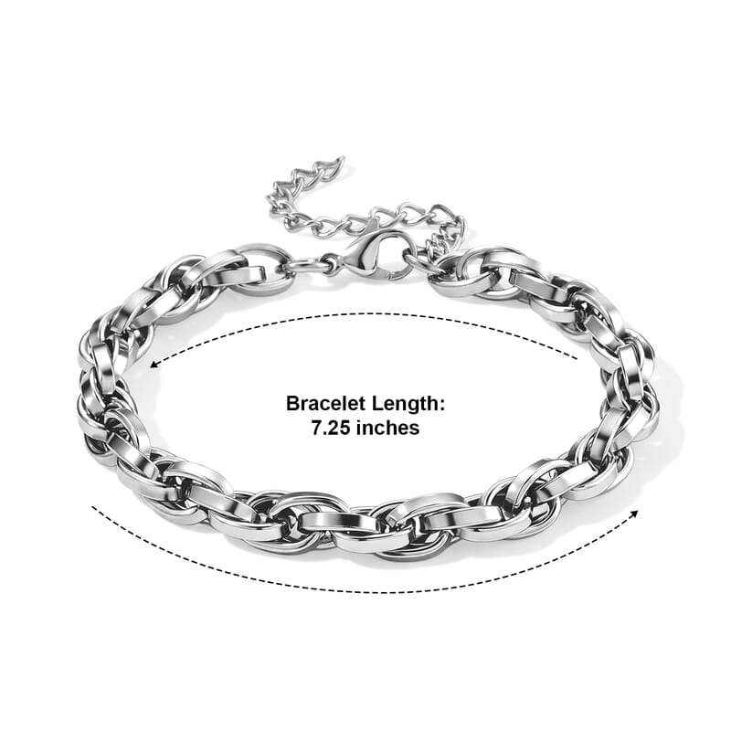 Fancy Chain Bracelet in Stainless Steel (7.25-9.25In)