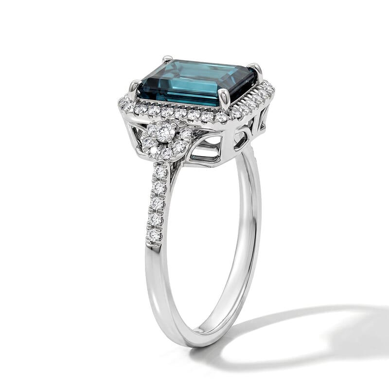 Certified & Appraised Rhapsody AAAA Monte Belo Indicolite and Diamond E-F VS 4.05 ctw Ring in 950 Platinum (Size  5.0)  6.60 Grams
