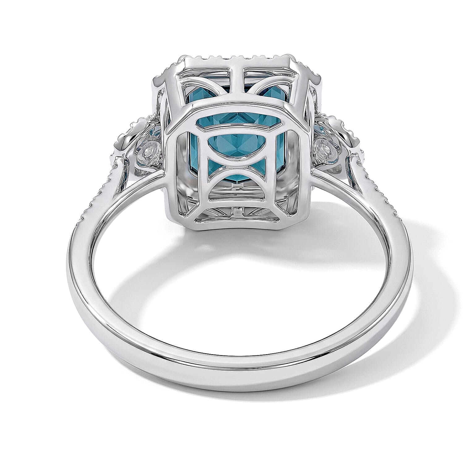 Certified & Appraised Rhapsody AAAA Monte Belo Indicolite and Diamond E-F VS 4.05 ctw Ring in 950 Platinum (Size  5.0)  6.60 Grams