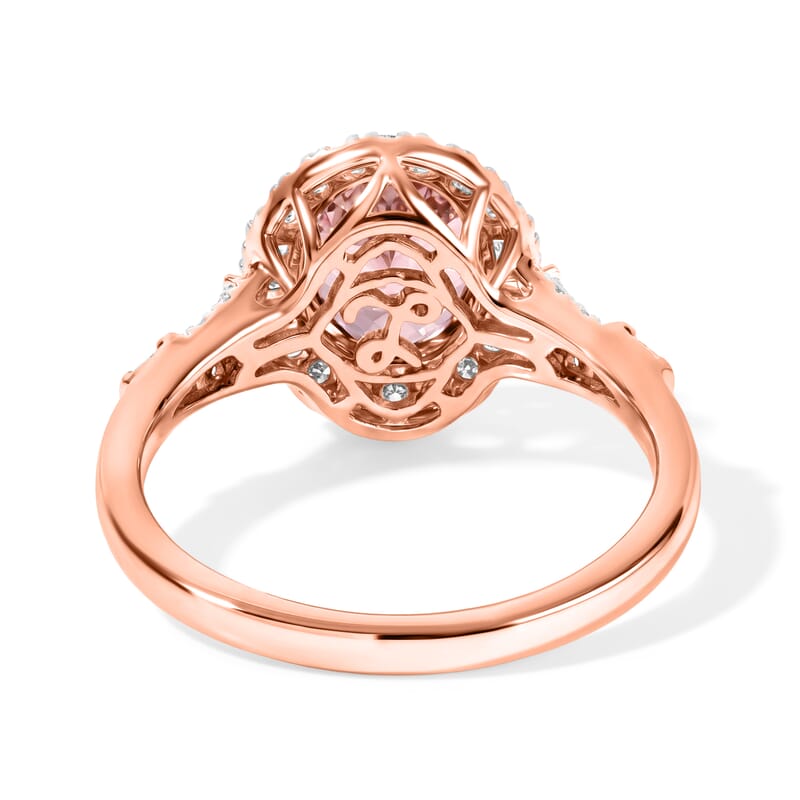 Certified and Appraised Luxoro AAA Pink Tourmaline, Paraiba Tourmaline and Diamond I2 2.20 ctw Ring in 10K Rose Gold (Size 7.0)