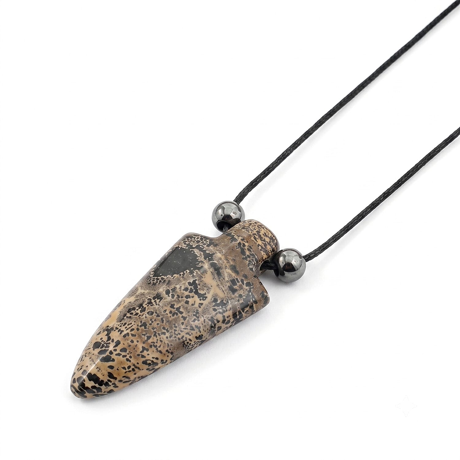 Arrowhead Paint Brush Jasper 32.00 ctw Cord Necklace (15 Inches)
