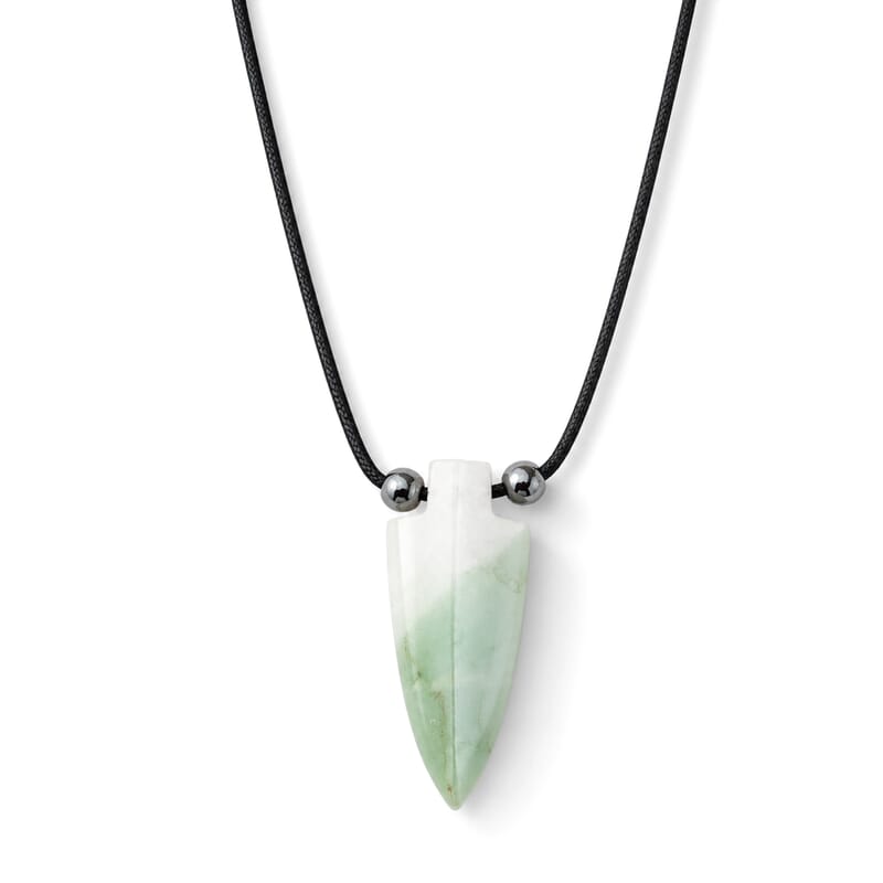 Arrowhead Chrysoprase 32.00 ctw Cord Necklace (15 Inches)