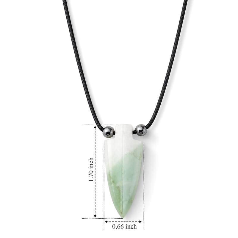 Arrowhead Chrysoprase 32.00 ctw Cord Necklace (15 Inches)