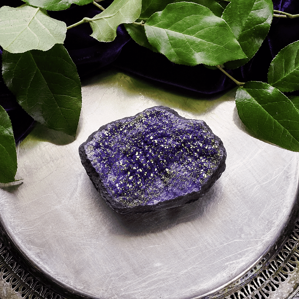 Purple and Gold Quartz Geode 1.5-2 Approx 360Ctw