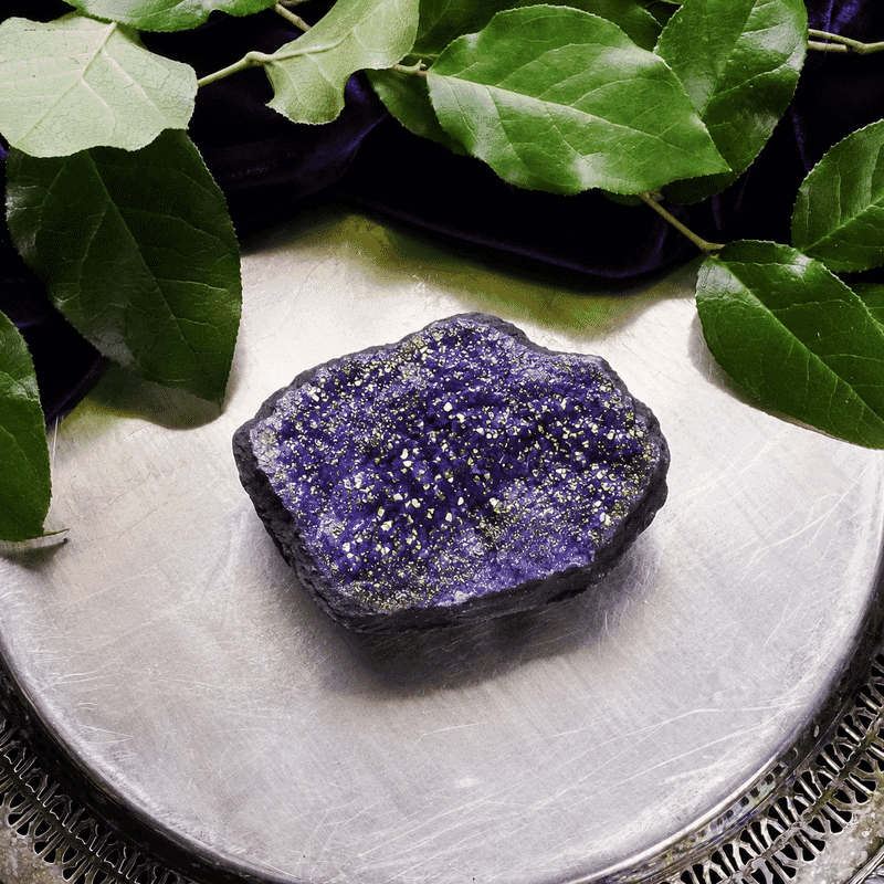 Purple and Gold Quartz Geode 1.5-2 Approx 360Ctw