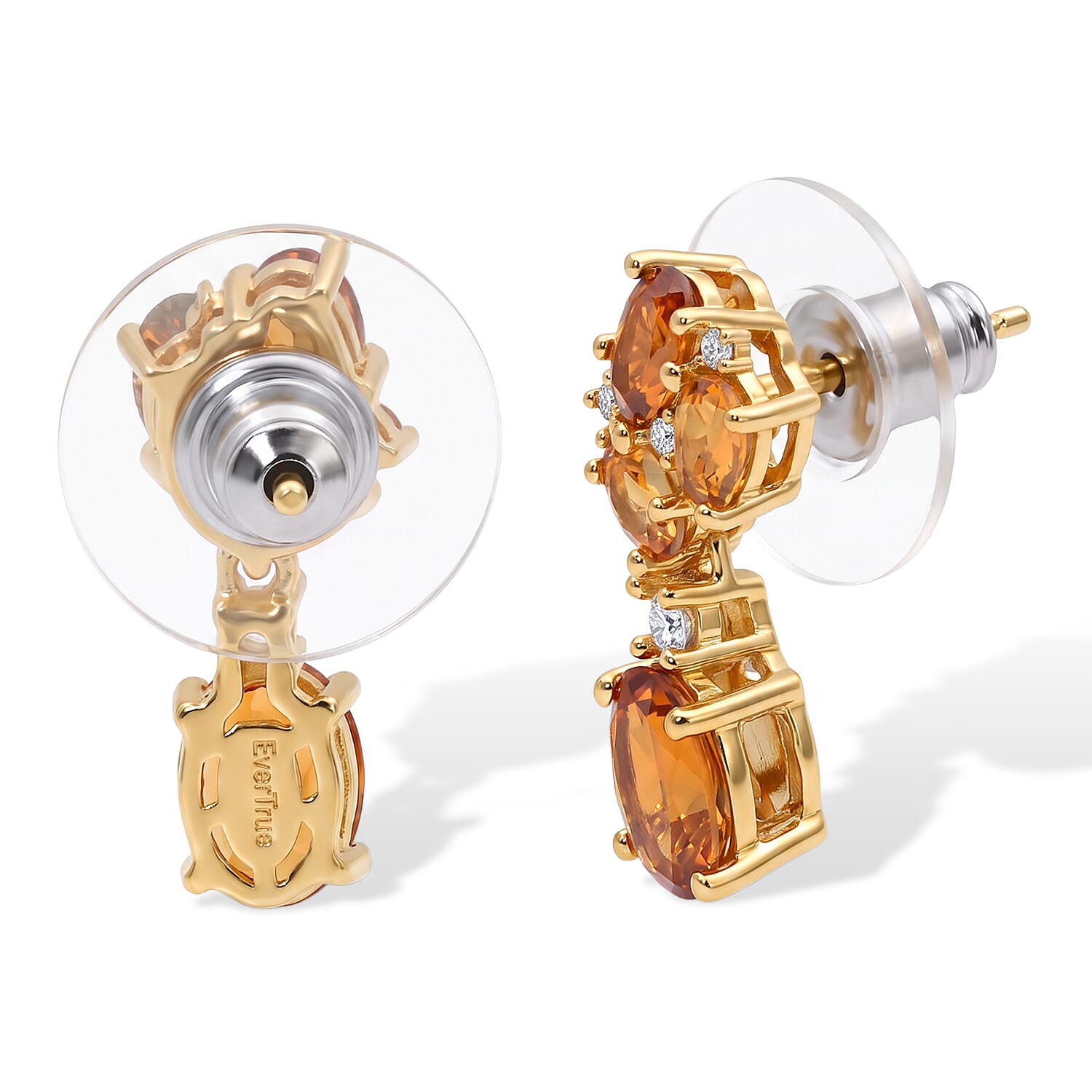 EverTrue Santa Ana Madeira Citrine and Multi Gemstone 2.70 ctw Earrings in 18K YG Plated