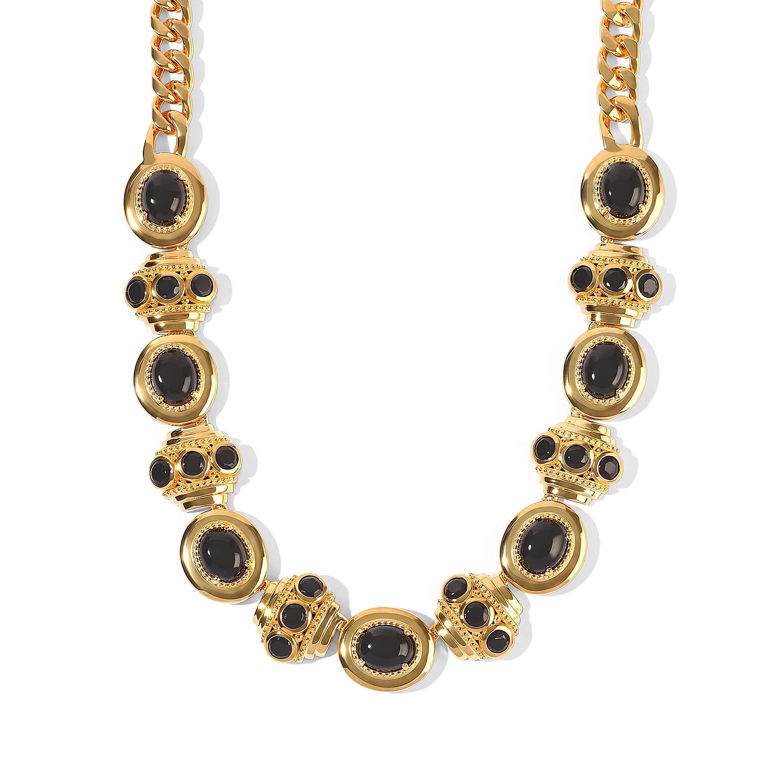 EverTrue Black Spinel 26.40 ctw Necklace in 18K YG Plated 18 Inches