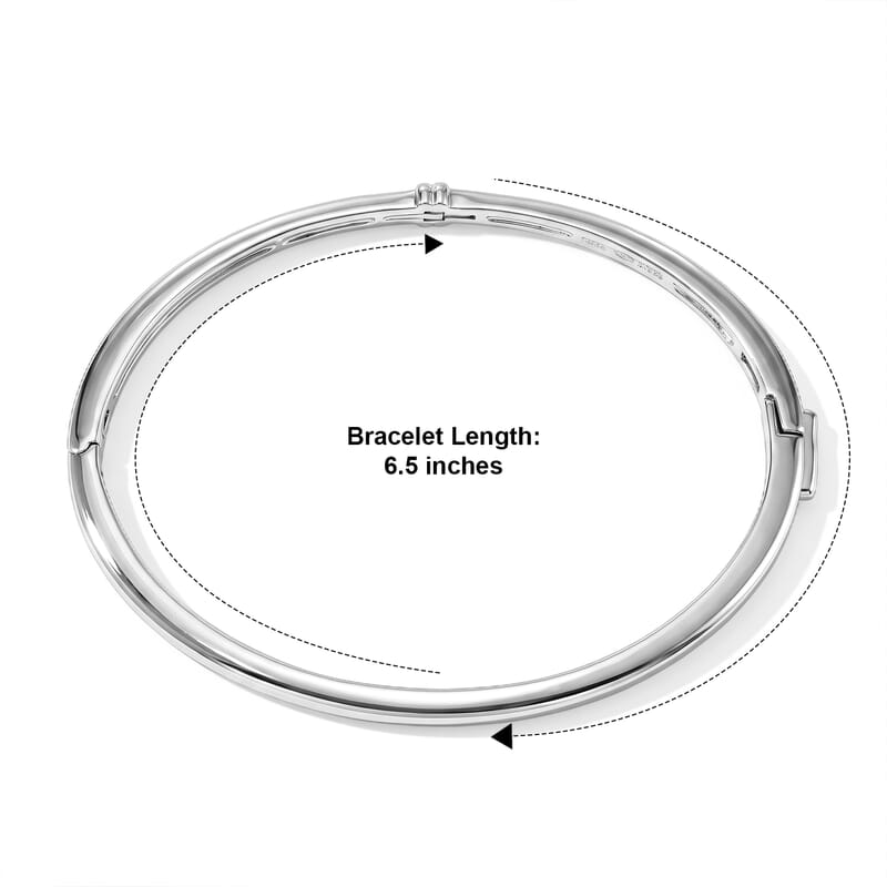 EverTrue Diamond Accent Bangle Bracelet in Platinum Bond (6.50 In)