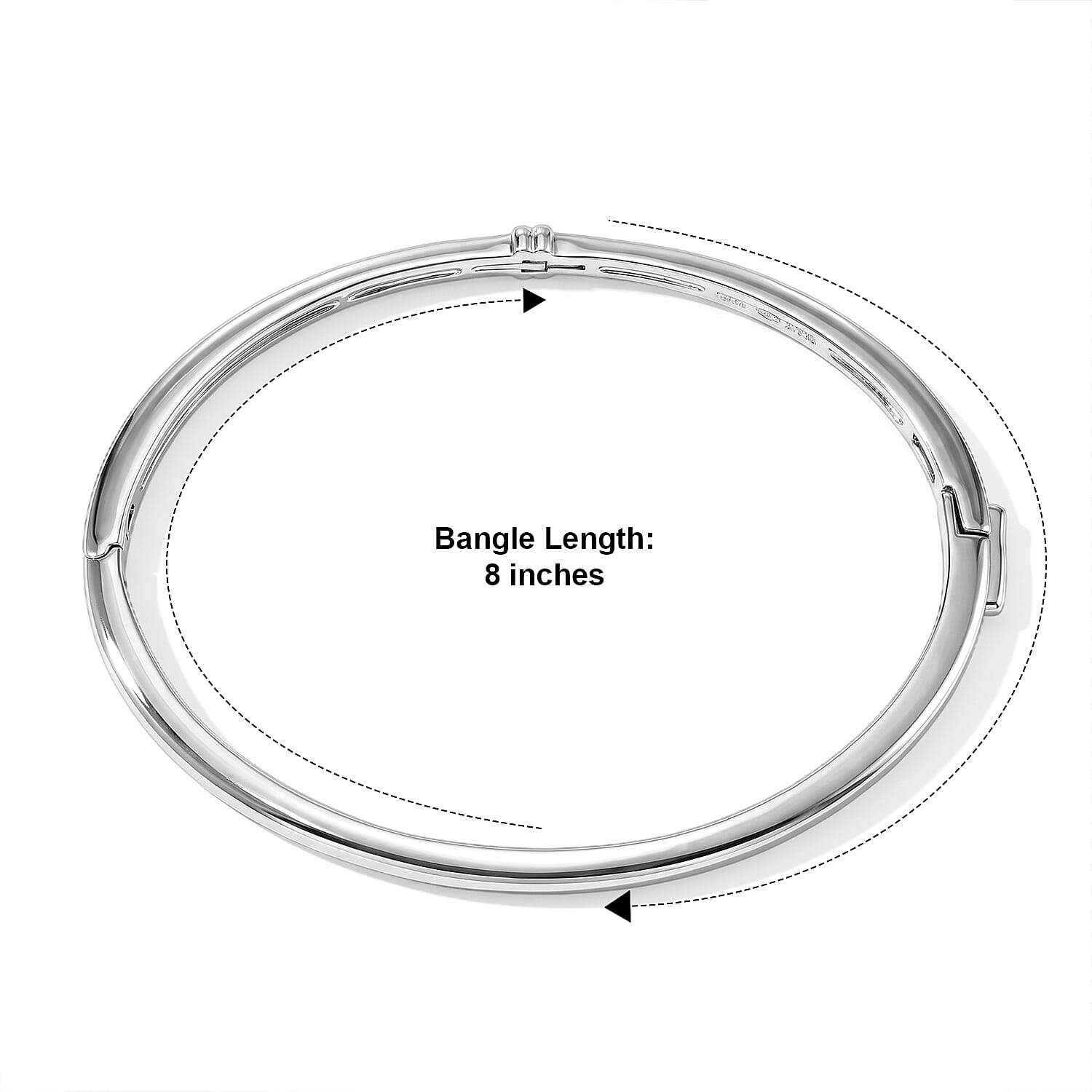 EverTrue Diamond Accent Bangle Bracelet in Platinum Bond (8.00 In)