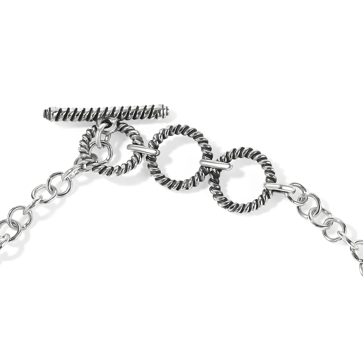 D'Joy Artisan Crafted Royal Hubie Turquoise 60.00 ctw Bracelet in Sterling Silver (7.25 In)