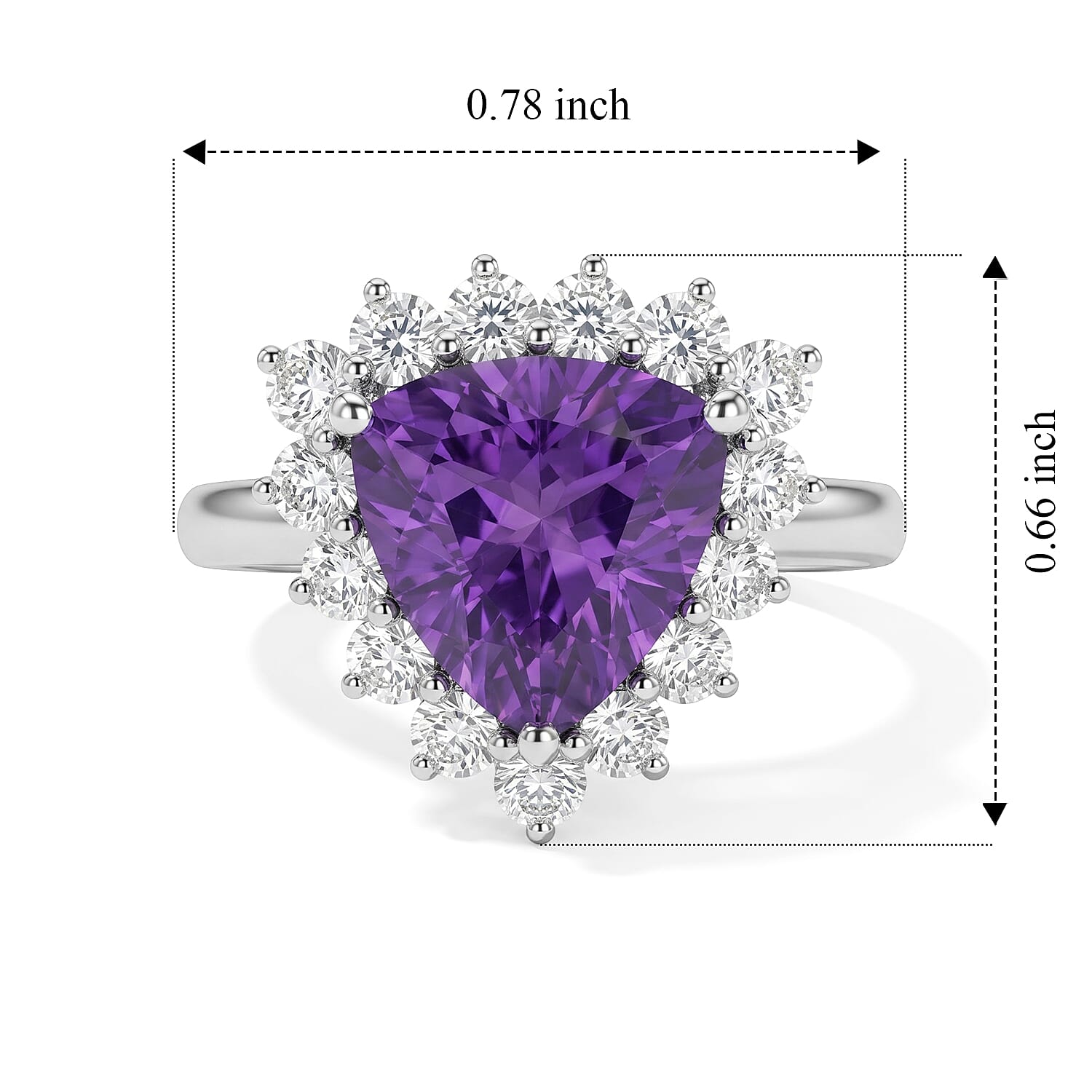 EverTrue Lab Grown Color Change Sapphire and Lab Created White Sapphire 6.10 ctw Cluster Ring in Platinum Bond (Size 5.0)