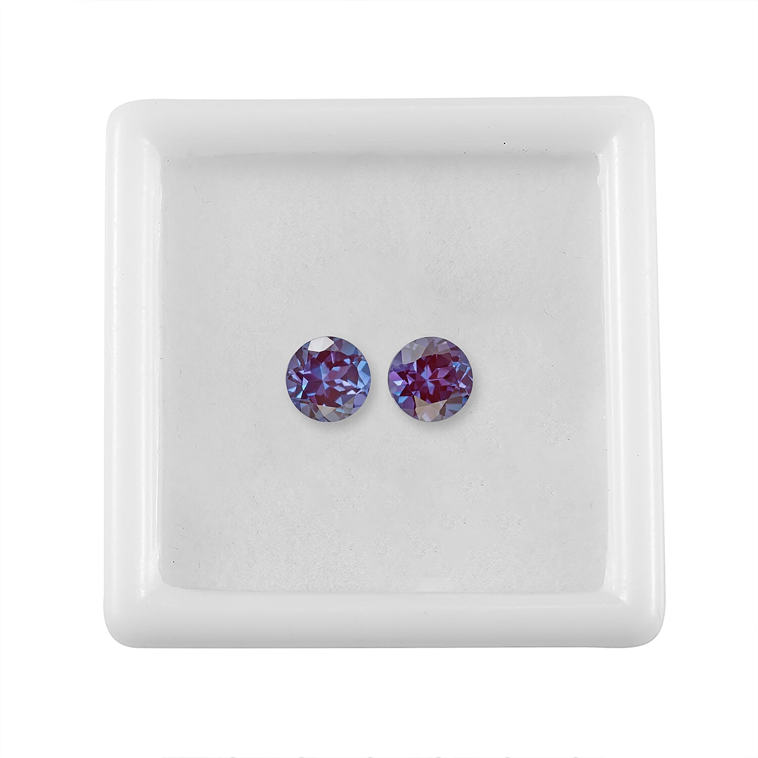 Lab Grown Alexandrite Set of 2 (Rnd 6.5 mm) 2.66 ctw
