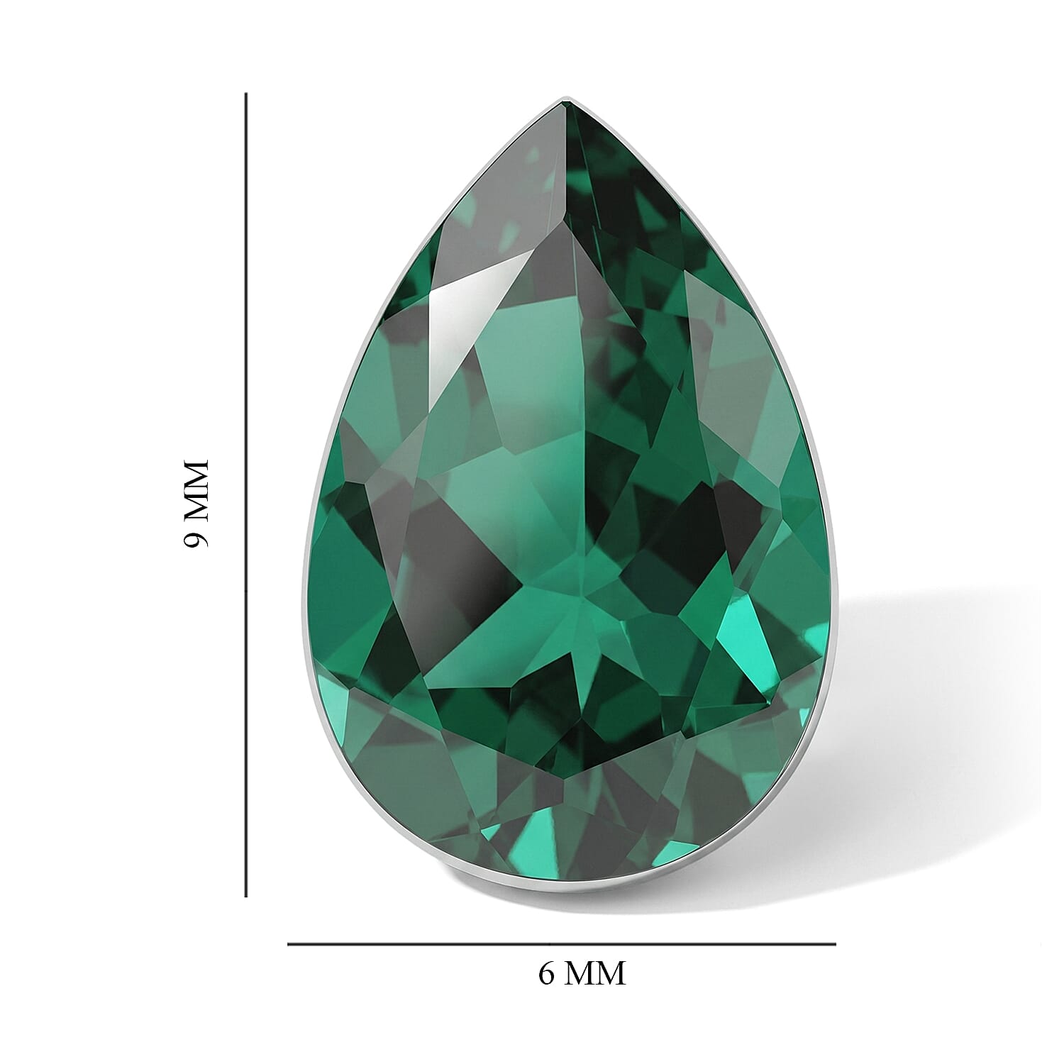 Lab Grown Emerald (Pear 9x6 mm) 0.84 ctw