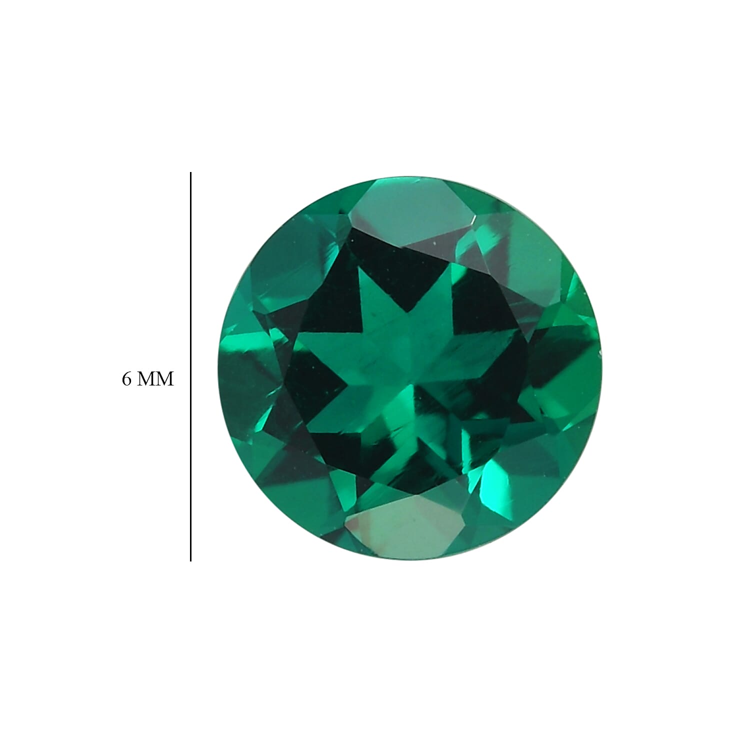 AAA Lab Grown Emerald (Rnd 6 mm) 0.53 ctw
