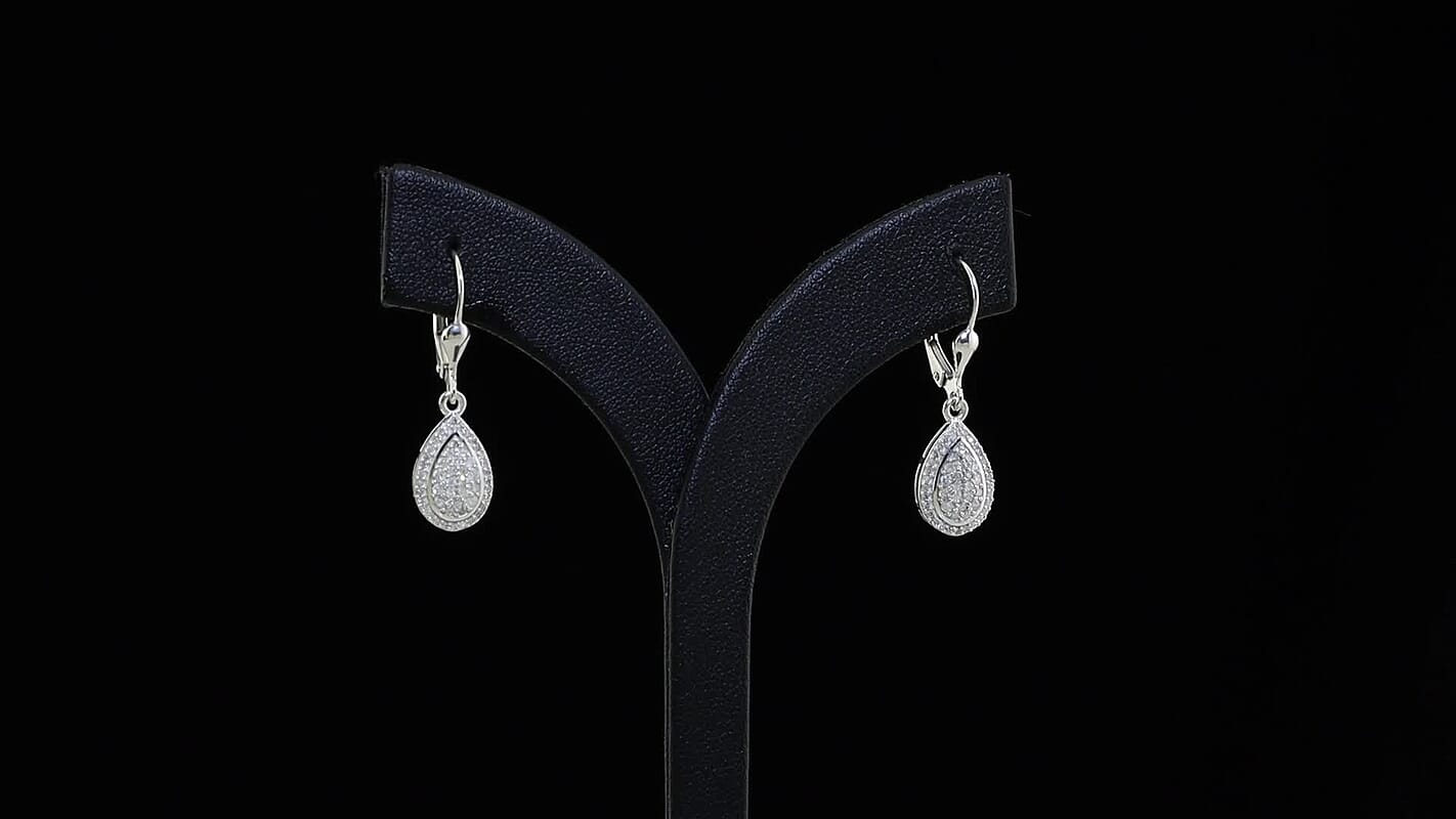 D''Joy Diamond 0.50 ctw Earrings in Rhodium Over Sterling Silver