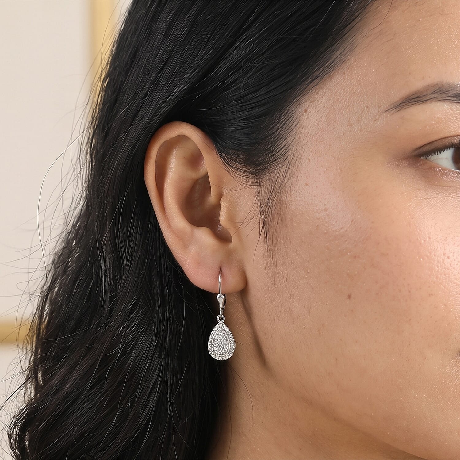 D'Joy Diamond 0.50 ctw Earrings in Rhodium Over Sterling Silver