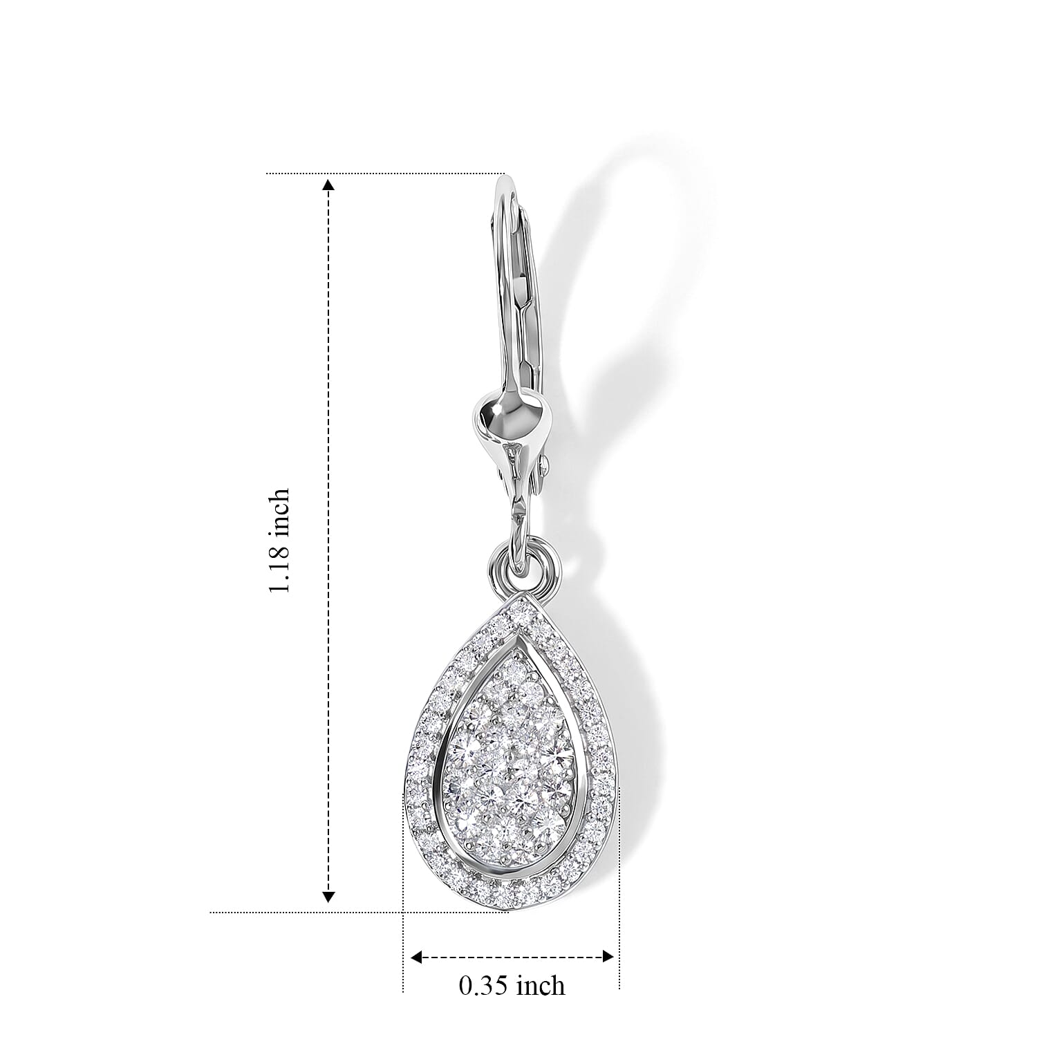 D'Joy Diamond 0.50 ctw Earrings in Rhodium Over Sterling Silver