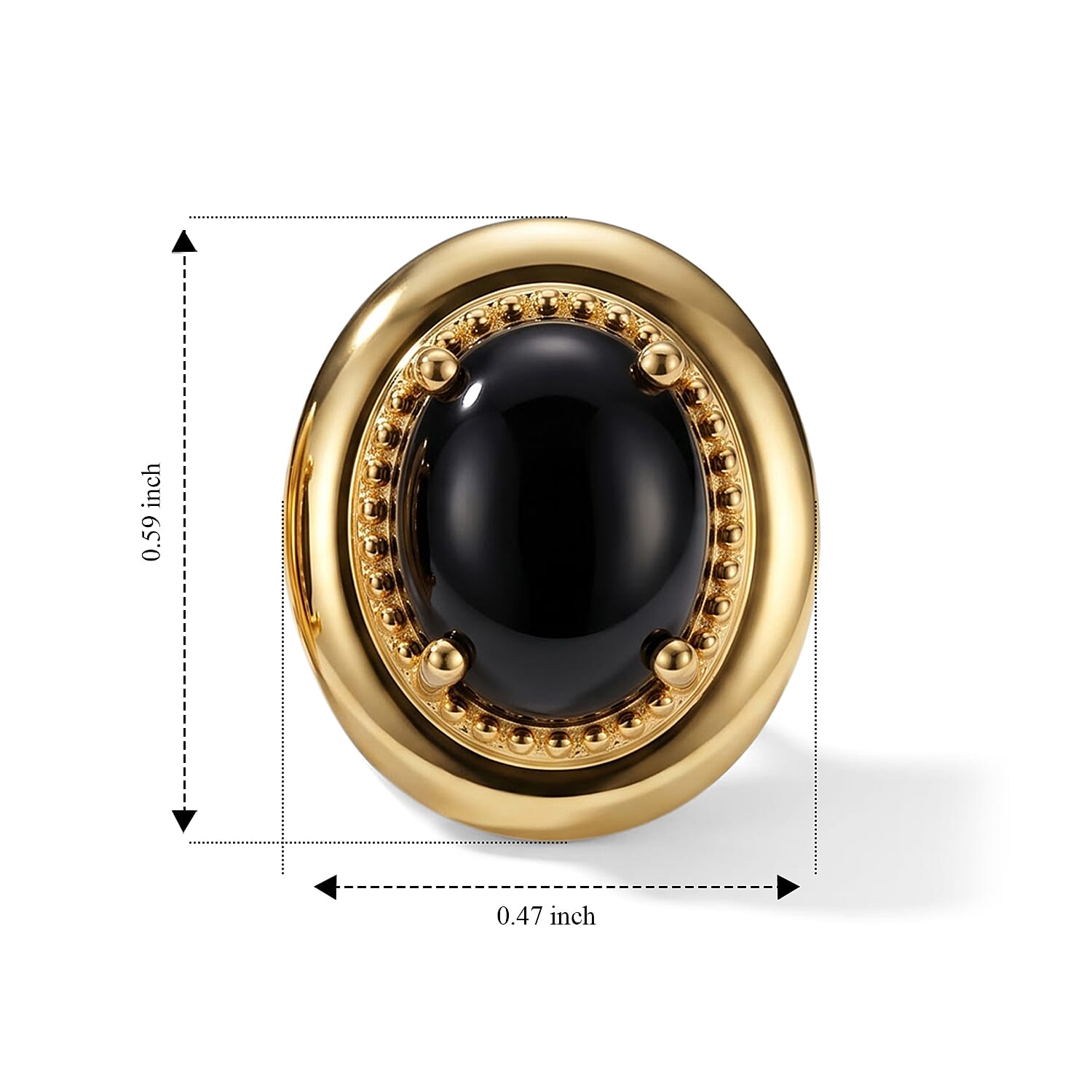 EverTrue Black Spinel 8.50 ctw Solitaire Stud Earrings in 18K YG Plated
