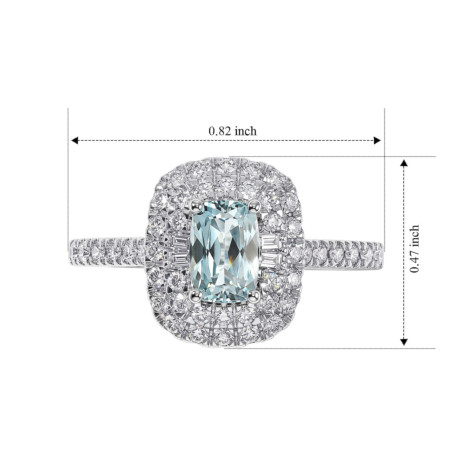 Certified and Appraised Luxoro AAA Paraiba Tourmaline and Diamond I2 1.03 ctw Ring in 10K White Gold (Size 7.0)