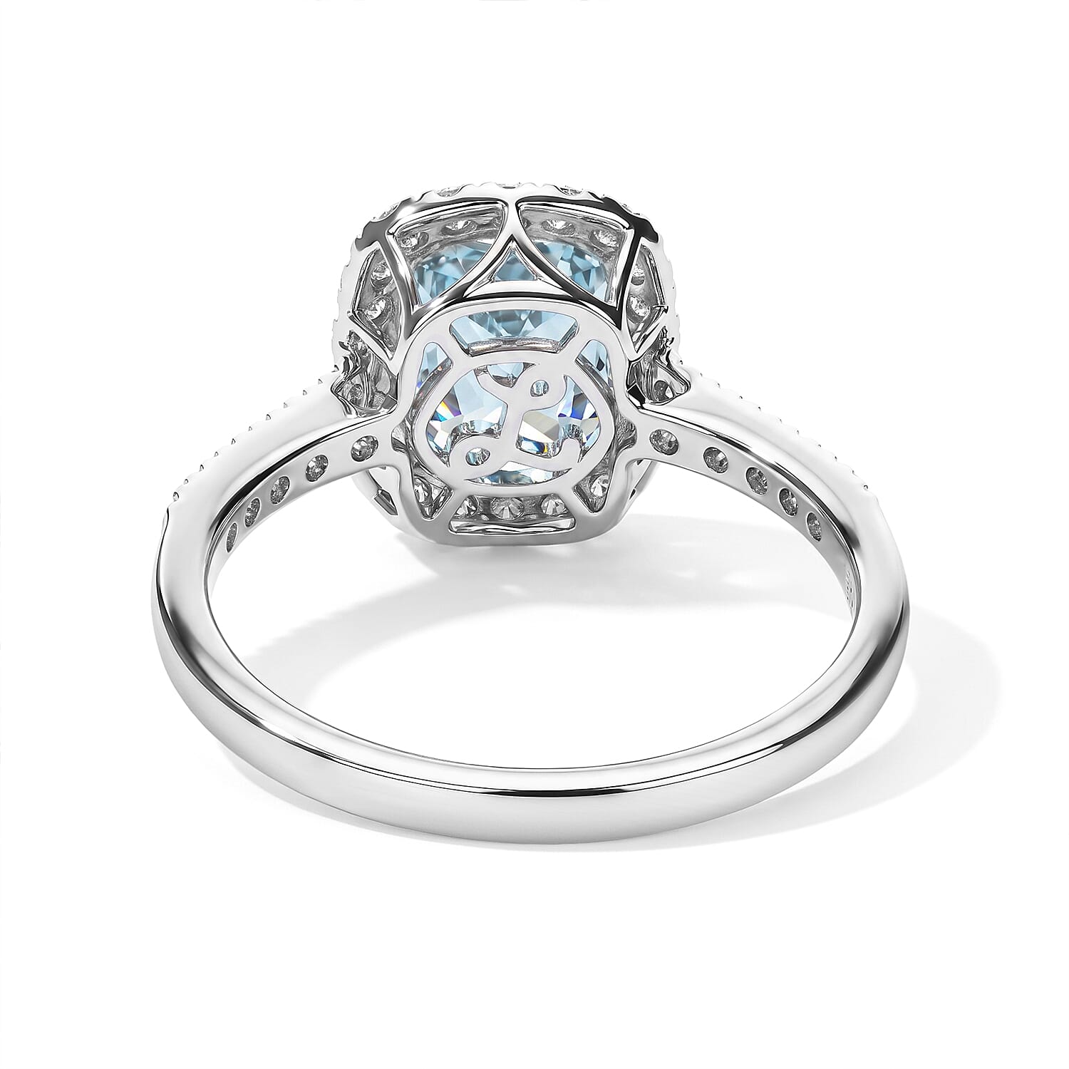 Certified and Appraised Luxoro AAA Paraiba Tourmaline and Diamond (I2) 1.03 ctw Ring in 10K White Gold (Size 8.0)