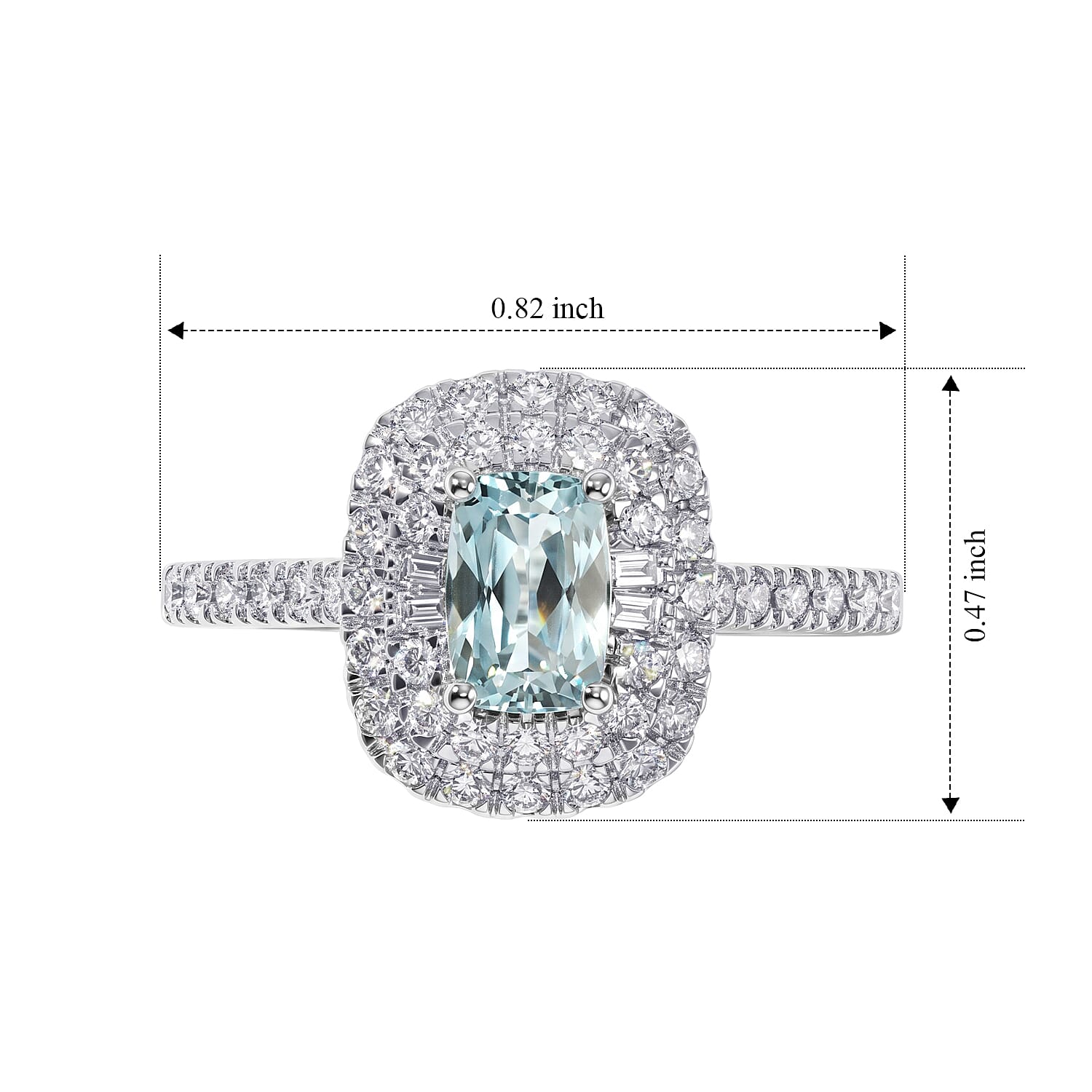Certified and Appraised Luxoro AAA Paraiba Tourmaline and Diamond (I2) 1.03 ctw Ring in 10K White Gold (Size 8.0)