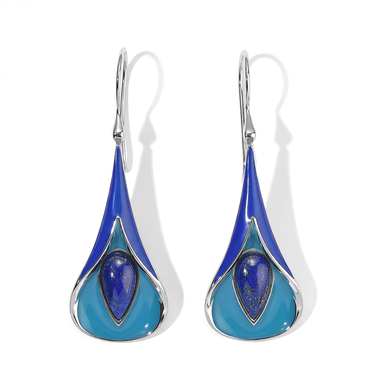 Sajen Silver Lapis Lazuli Earrings in Rhodium Over Sterling Silver 7.50 ctw