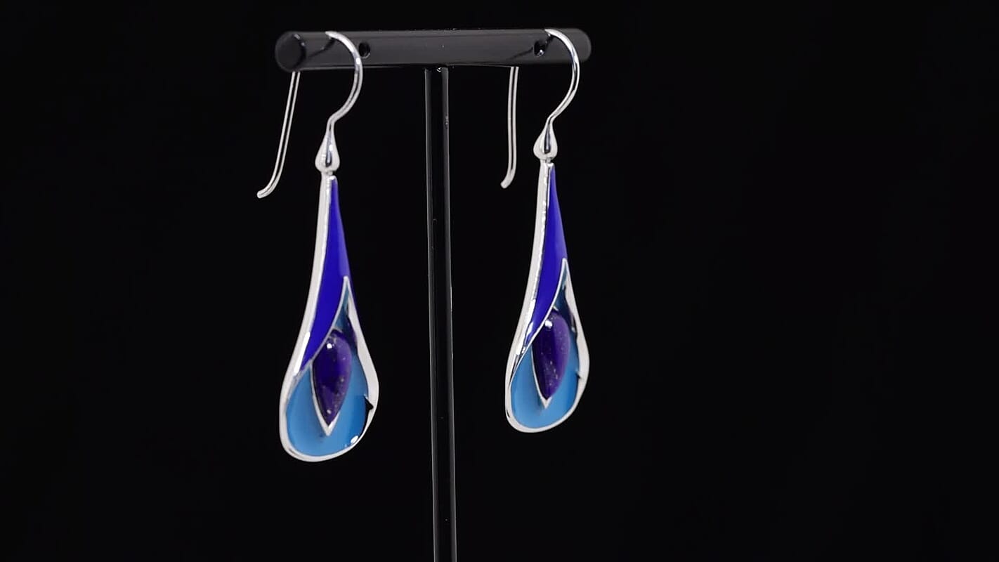 Sajen Silver Lapis Lazuli Earrings in Rhodium Over Sterling Silver 7.50 ctw