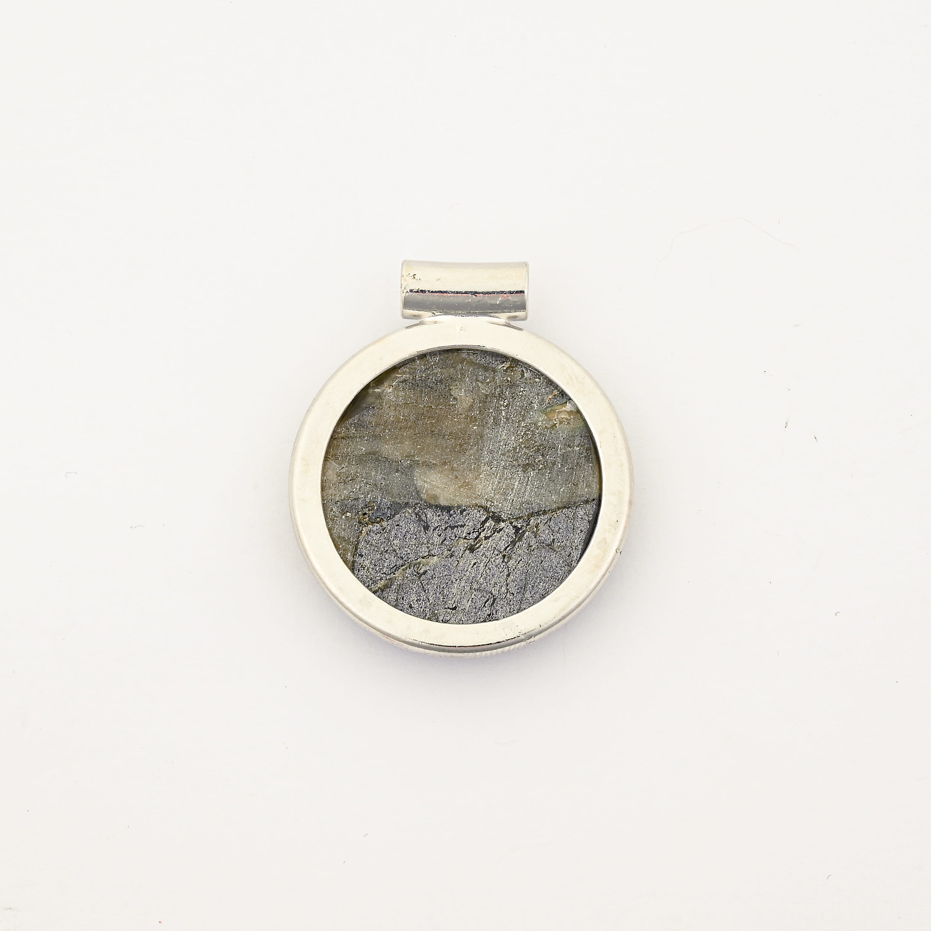 Round Tube Labradorite 36.00 ctw Pendant in Silvertone