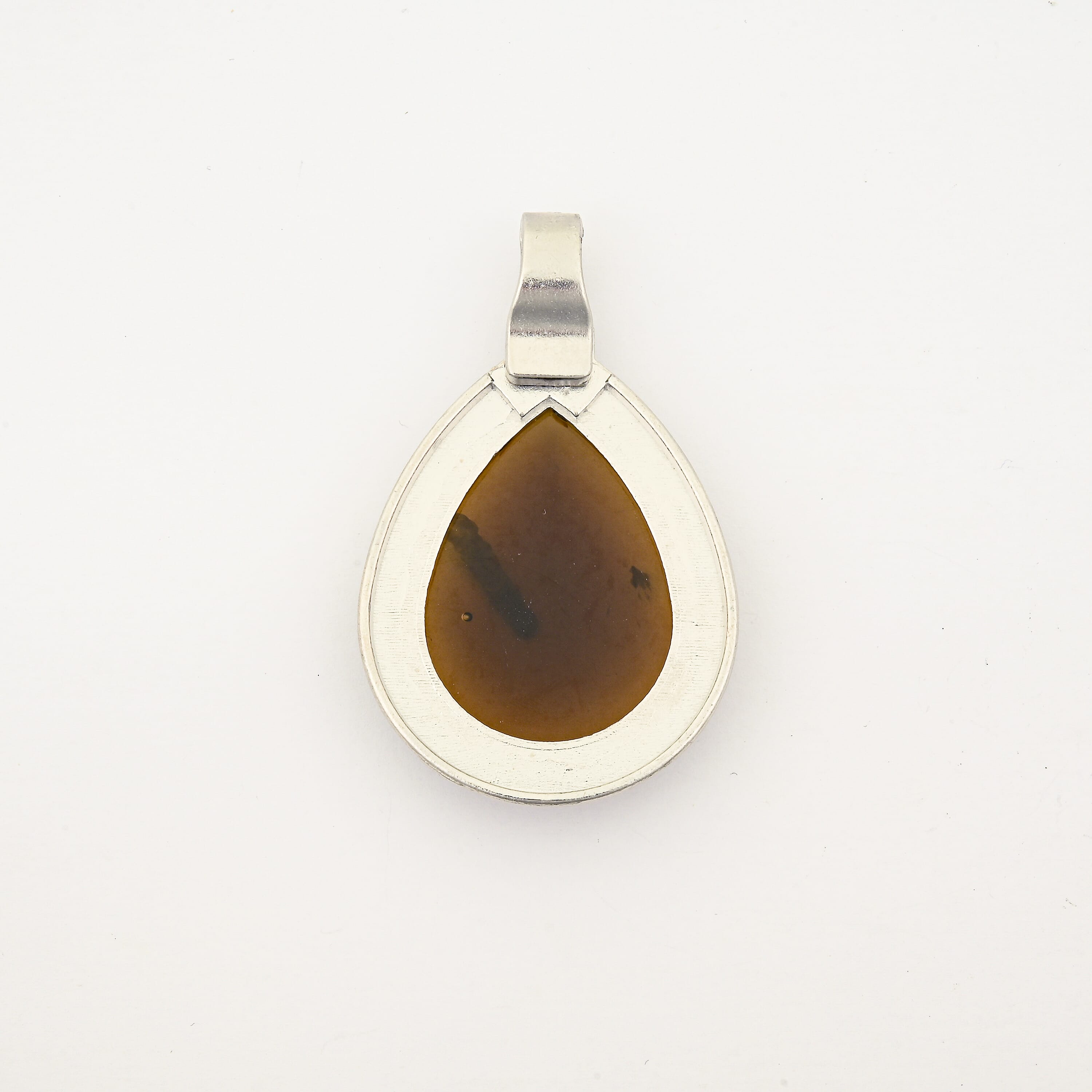 Flower Smoky Quartz 50.00 ctw Drop Pendant in Silvertone