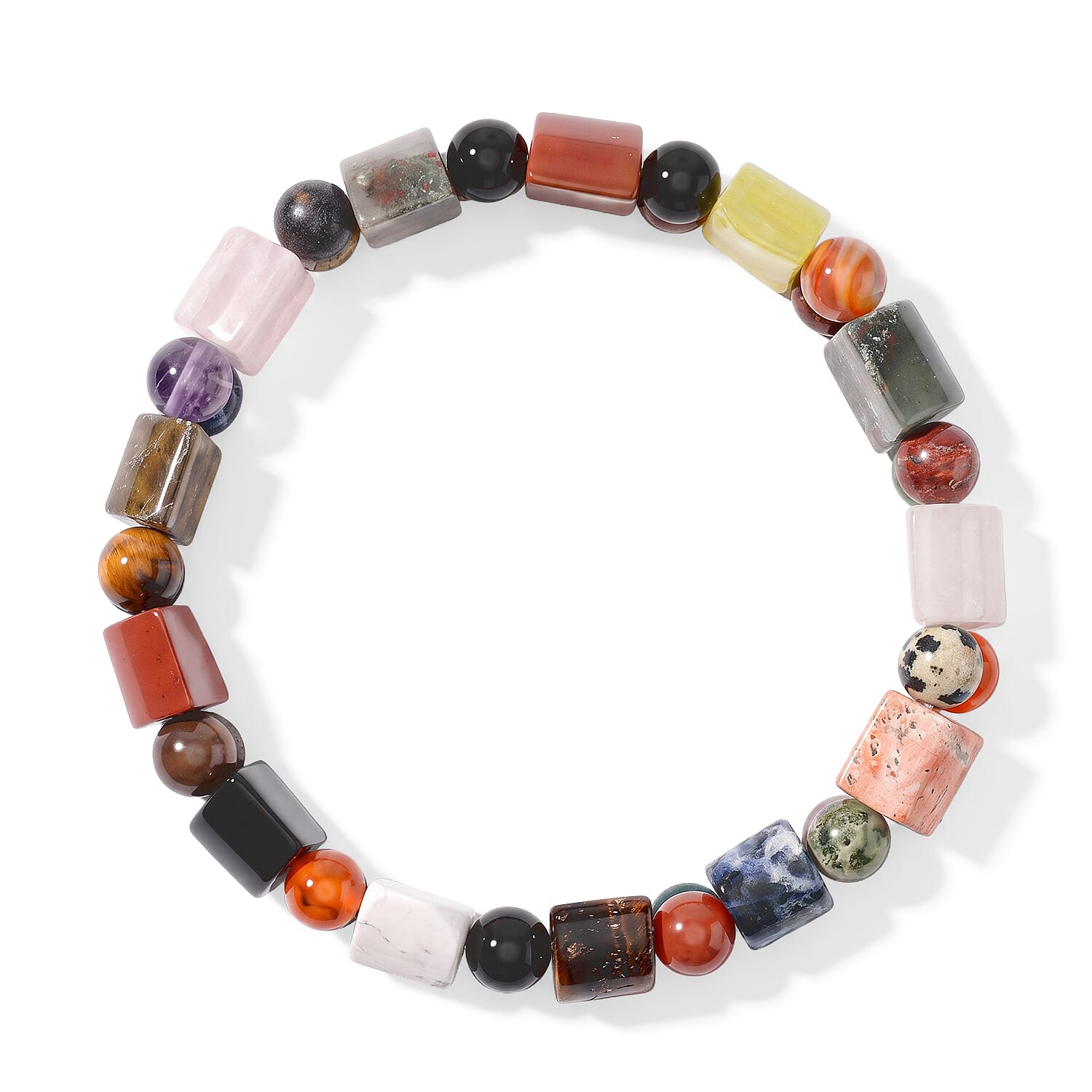 Multi Gemstone 135.00 ctw Tanker Stretch Bracelet