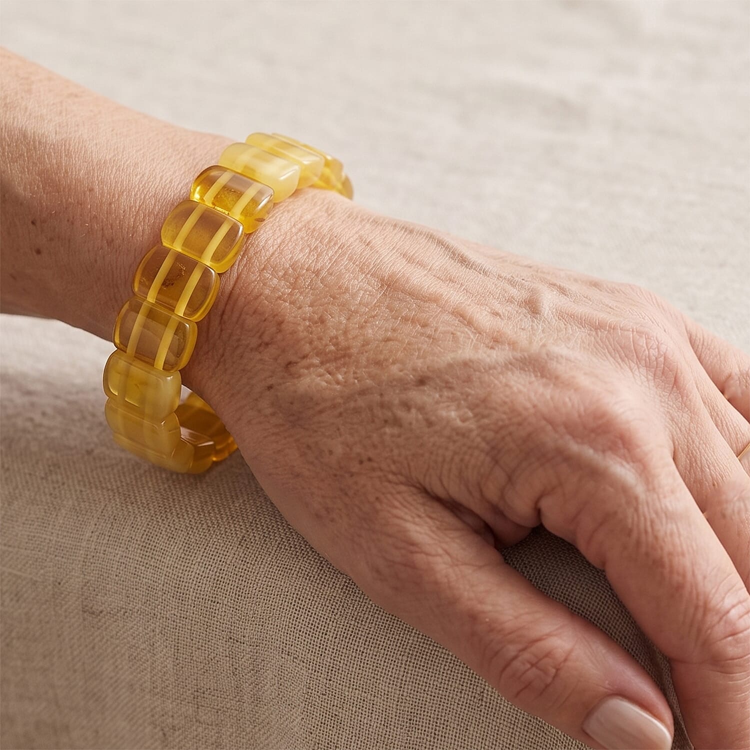 Lemon Jasper 114.00 ctw Tanker Stretch Bracelet