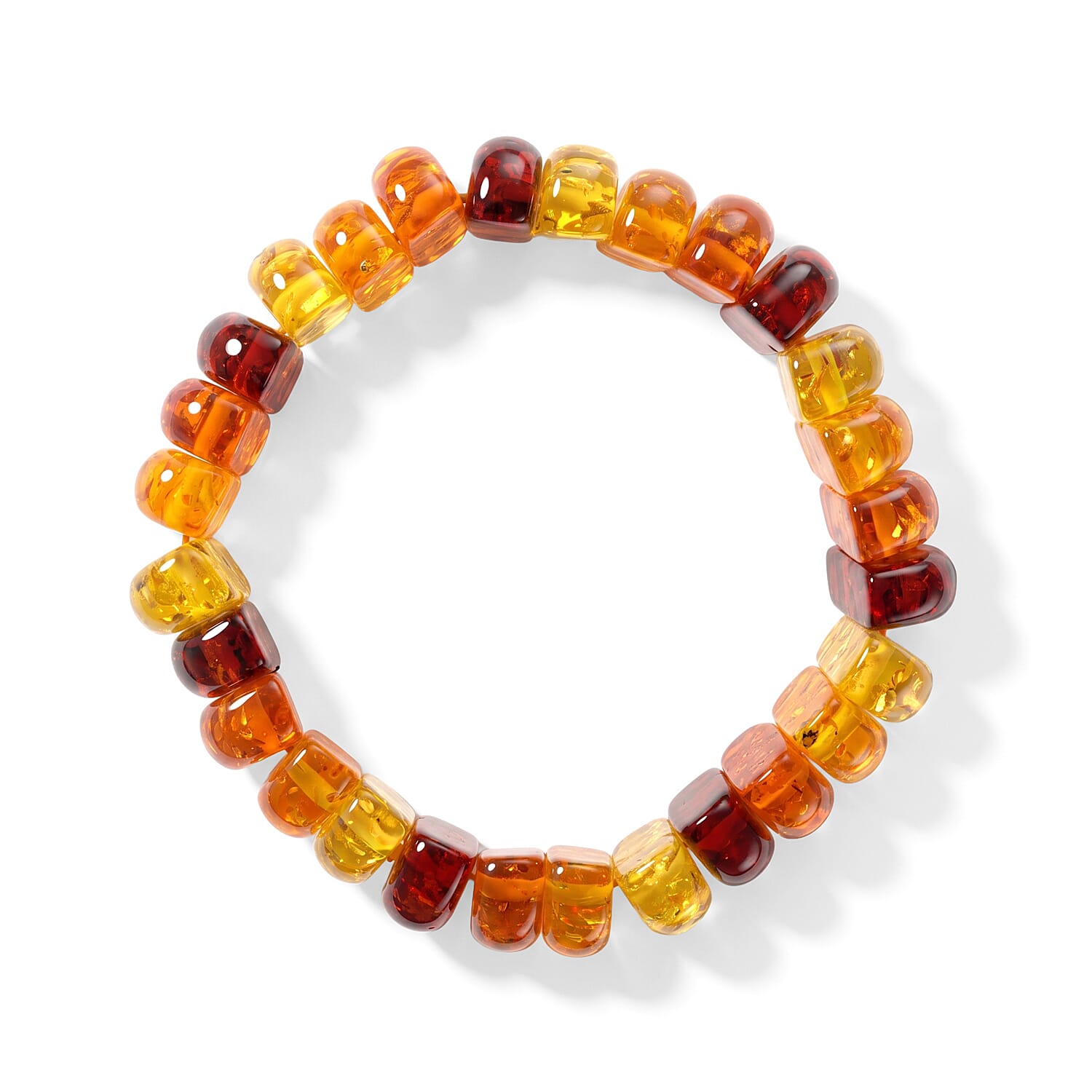 Mix Amber 156.00 ctw Long Oval Stretch Bracelet