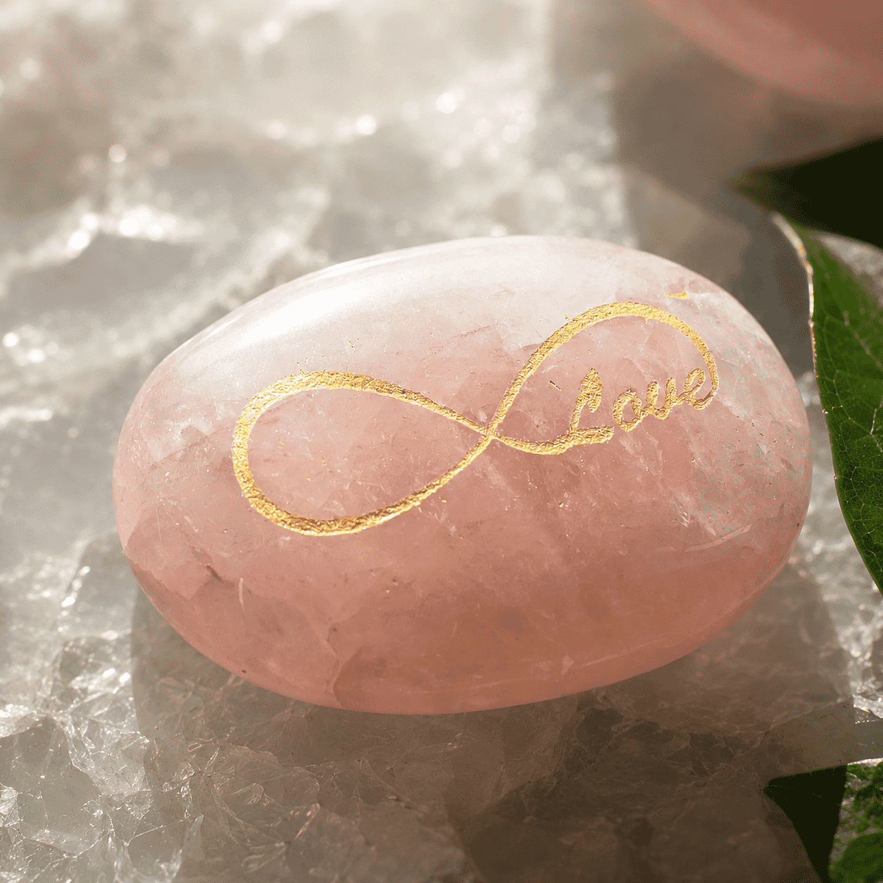 Infinite Rose Quartz Palm Stone 735 ctw