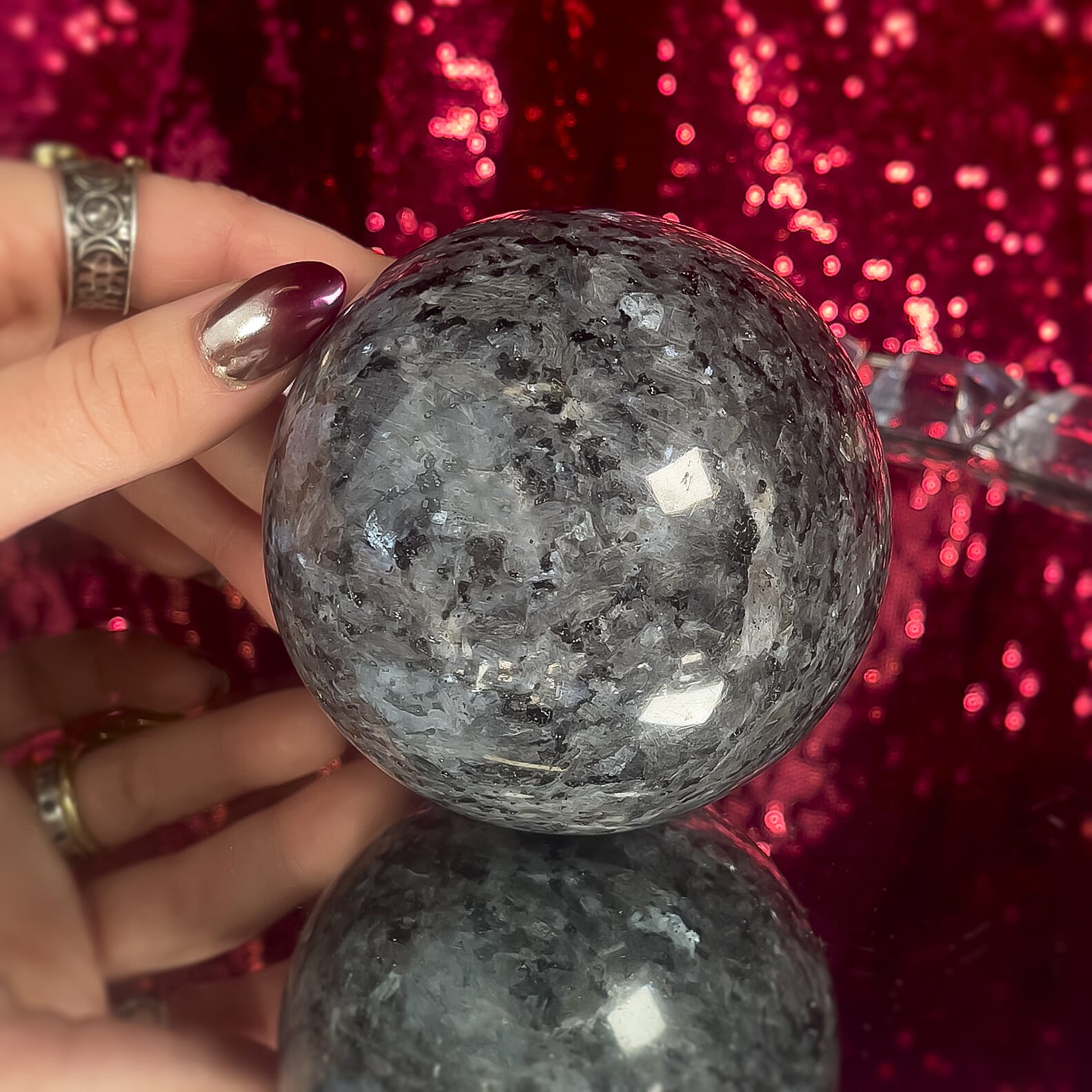 Larvikite Sphere 3 3700 ctw