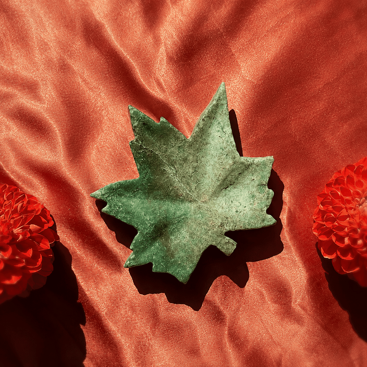 Fuschite Maple Leaf Incense Bowl 4-5 1655 ctw