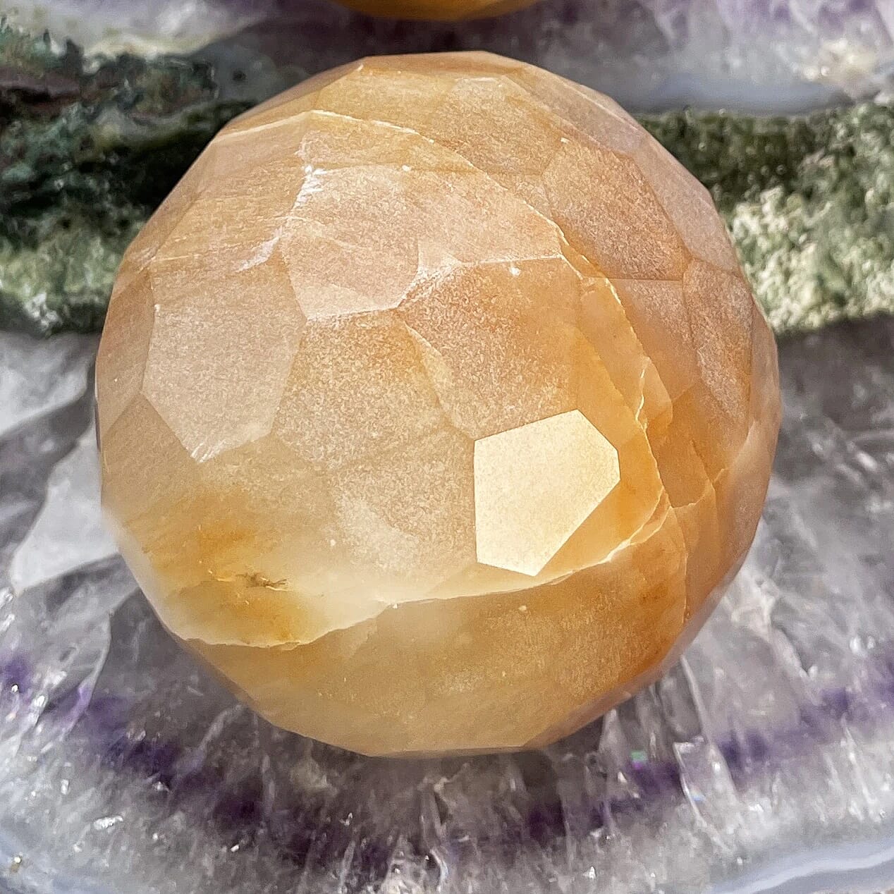 Faceted Yellow Aventurine Sphere 1510 ctw
