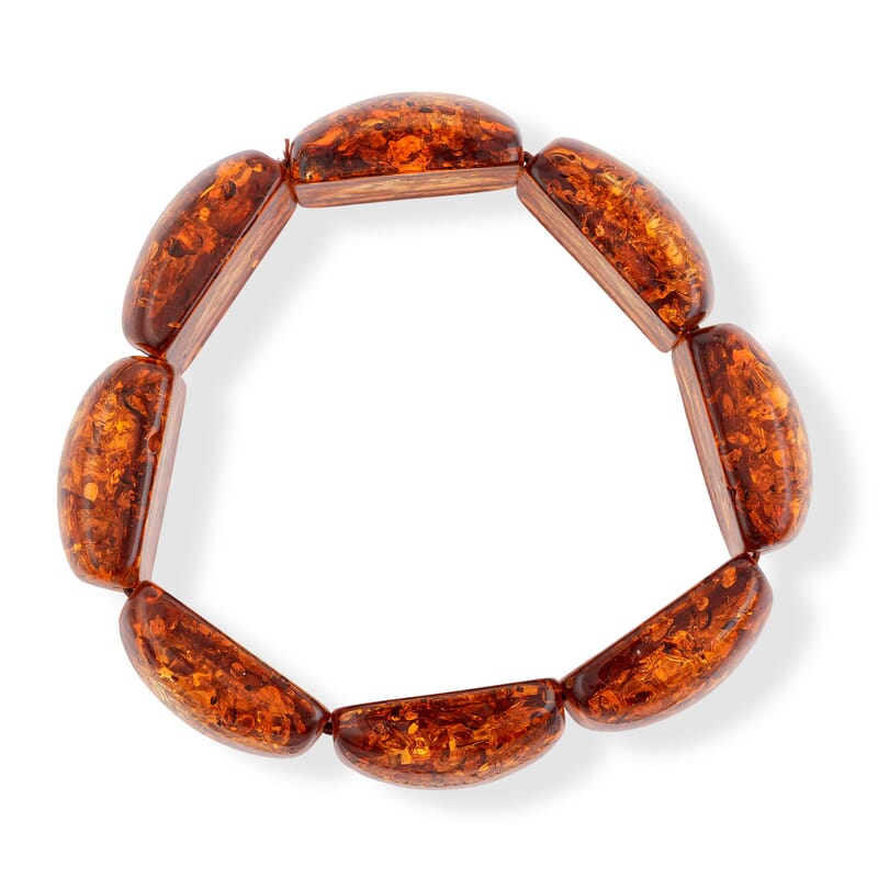 Rectangle Amber 380.00 ctw Stretch Bracelet