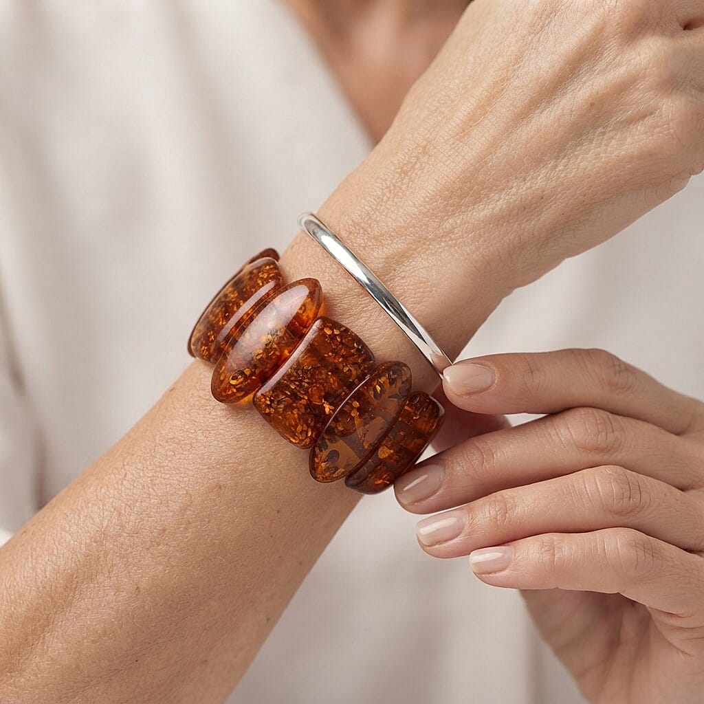 Amber 318.00 ctw Stretch Bracelet