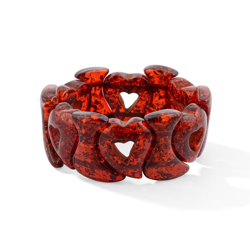 Amber 295.00 ctw Heart Stretch Bracelet