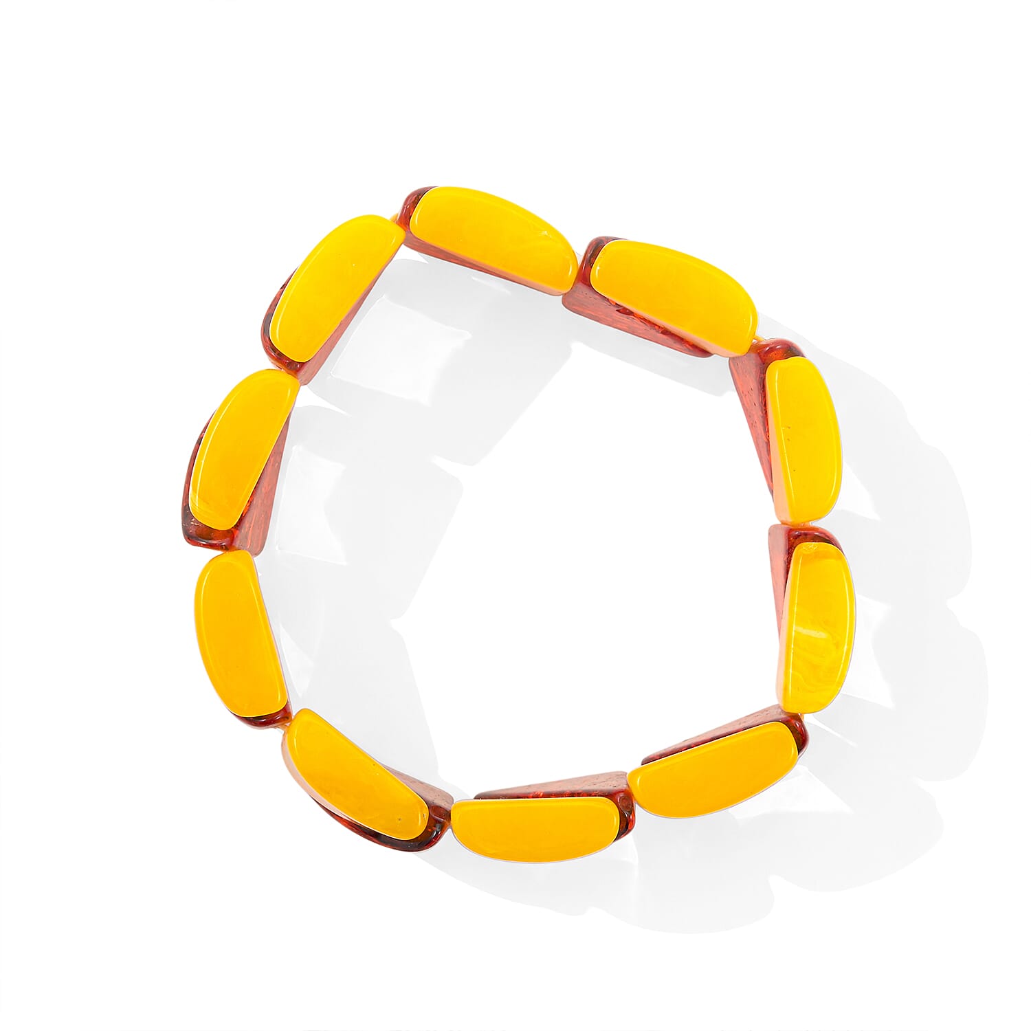 Mix Amber 165.00 ctw Triangle Stretch Bracelet