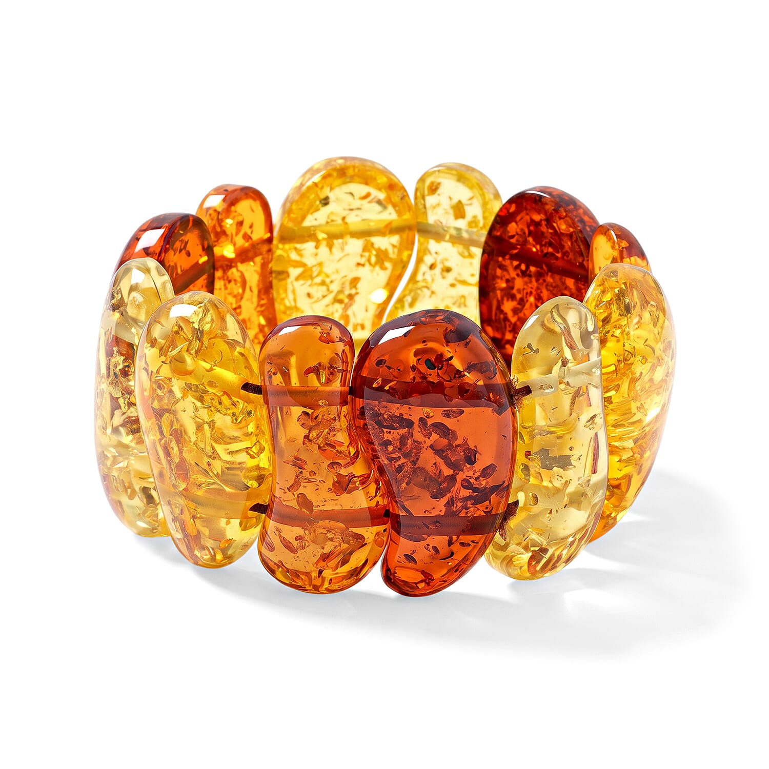 Mix Amber 348.00 ctw Stretch Bracelet